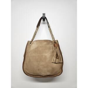 Michael Kors Whipped Chelsea Suede Tassel Convertible Shoulder Bag In Tan Color